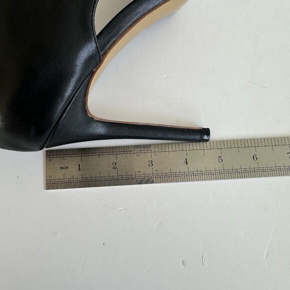 Tinstree Womens Dress Shoes US9 Leather Stiletto Heels Black Open Toe Party Glam - Picture 12 of 12